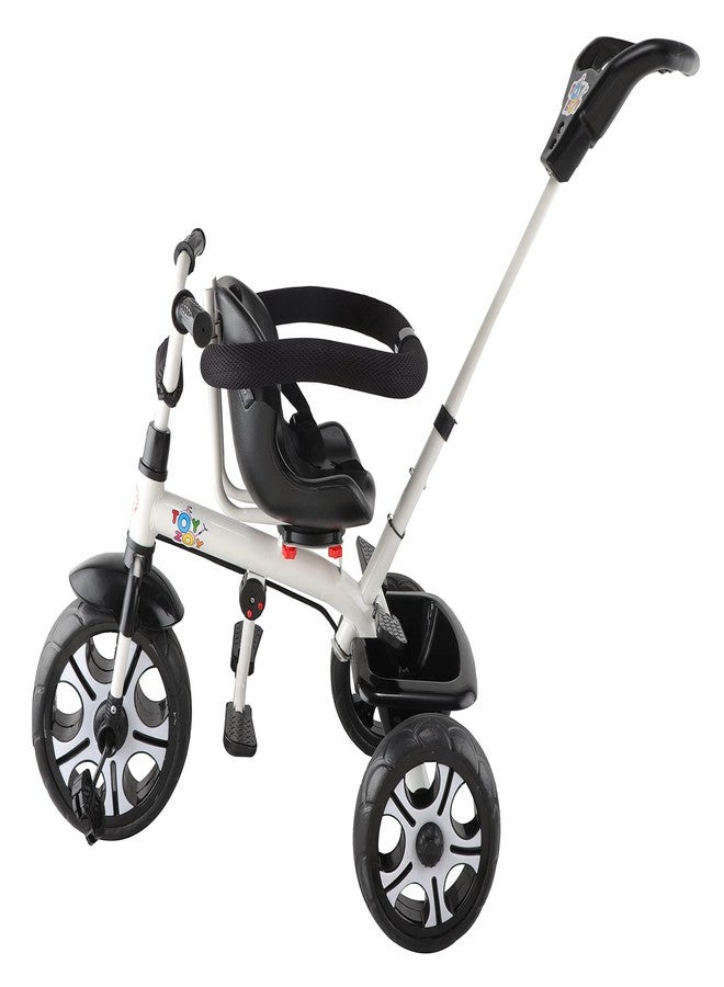 JoyRide 3 in 1 Baby Tricycle Toddler Stroller Kids Pedal Tricycle w/Pusher Adjustable Handle Seat Storage for 18 Months to 5 Years (Black) - Image 4